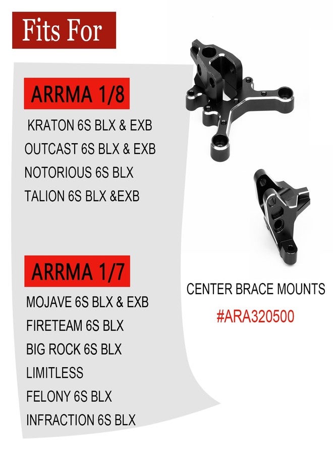 دعامات مركزية أمامية وخلفية لسيارات Arrma 6S بمقياس 1/8 Kraton/Notorious/Outcast/Talion/ بمقياس 1/7 Mojave/Felony/Infraction/Fireteam، Limitless، قطع غيار من الألومنيوم، رقم القطعة ARA320500 - Image 2